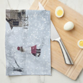 Linge De Cuisine Neige de Noël au Cabine (Quart Plié)