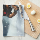 Linge De Cuisine Neige de Noël Rottweiler hiver Oreiller (Quart Plié)