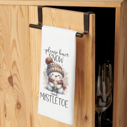 Linge De Cuisine Neige et Gui (Pliage en tiers)