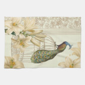 Linge De Cuisine nénuphar vintage paon (Horizontal)