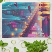 Linge De Cuisine Neon Cityscape (Plié)