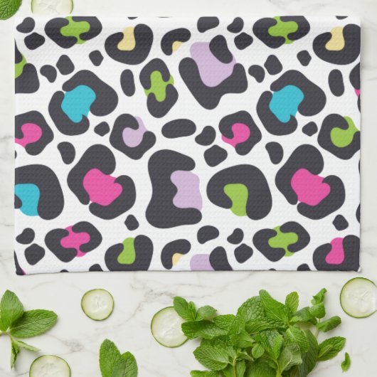 Linge De Cuisine Neon Empreinte de léopard (Plié)