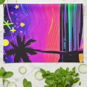 Linge De Cuisine Neon Night Beach (Plié)