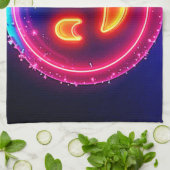 Linge De Cuisine Neon Smile : Conception de Lueur Heureuse Brillant (Plié)