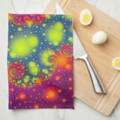 Linge De Cuisine Neon Spiral Psychédélique Art Décoratif Abstrait (Quart Plié)