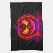 Linge De Cuisine Neon Spooky Pumpkin Halloween Kitchen Towel (Vertical)