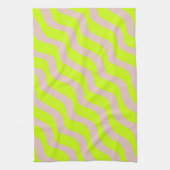 Linge De Cuisine Neon Vert Lime Et Grandes Tailles Abstraites Beige (Vertical)