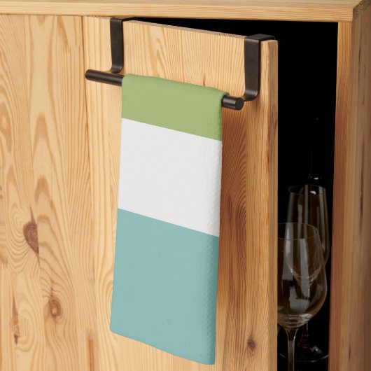 Linge De Cuisine Neptune, Coquillages, Green et Navy (Pliage en tiers)