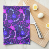 Linge De Cuisine Neurones Connectés Violet Néon (Quart Plié)