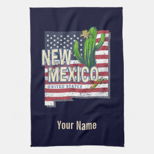 Linge De Cuisine New Mexico State États-Unis Carte Vintage USA