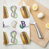 Linge De Cuisine New Orleans NOLA Mardi Gras Perles Masque alimenta (Quart Plié)