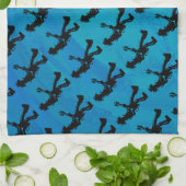 Linge De Cuisine New York Boogie Nights Guitare Bleu (Plié)