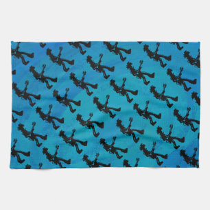 Linge De Cuisine New York Boogie Nights Guitare Bleu