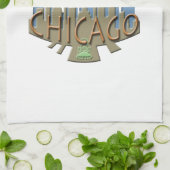 Linge De Cuisine Newwave d'horizon de Chicago pour la plage (Plié)