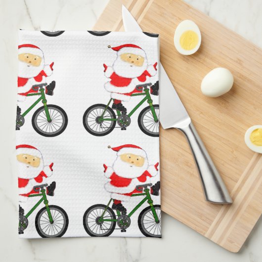 Linge De Cuisine Noël à vélo (Quart Plié)