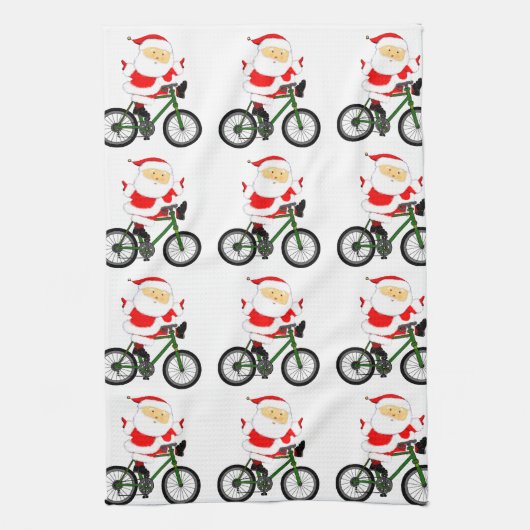 Linge De Cuisine Noël à vélo (Vertical)