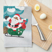 Linge De Cuisine Noël africain-américain Père Noël (Quart Plié)