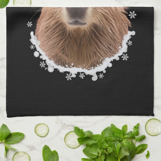 Linge De Cuisine Noël amusant de Capybara (Plié)