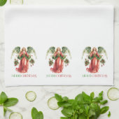 Linge De Cuisine Noël Angel Fancy Joyeux Noël Typographie (Plié)