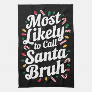 Linge De Cuisine Noël appellera probablement Père Noël Bruh Famille