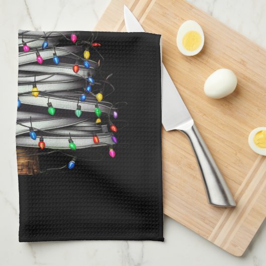 Linge De Cuisine Noël Arbre clair (Quart Plié)