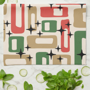 Linge De Cuisine Noël Atomique Moderne du Milieu du Siècle