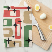 Linge De Cuisine Noël Atomique Moderne du Milieu du Siècle (Quart Plié)