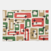 Linge De Cuisine Noël Atomique Moderne du Milieu du Siècle (Horizontal)