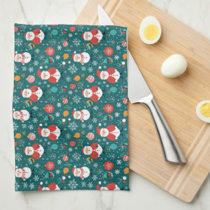 Linge De Cuisine Noël avec motif Père Noël