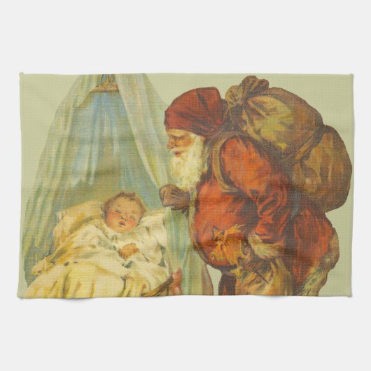Linge De Cuisine Noël Baby Santa Clause Vintage (Horizontal)