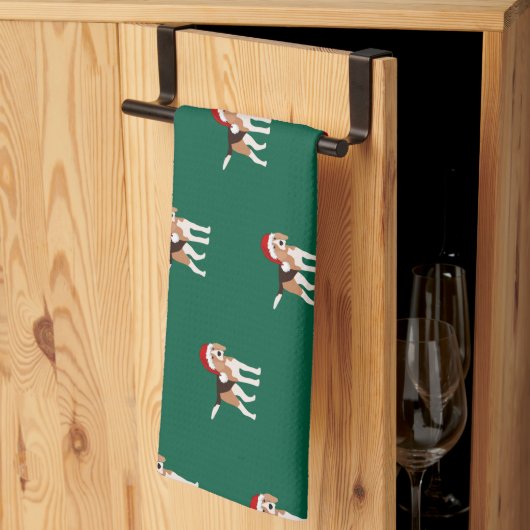 Linge De Cuisine Noël Beagle (Pliage en tiers)