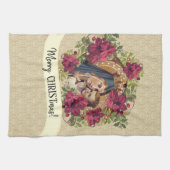 Linge De Cuisine Noël béni de Vierge Marie Jésus floral (Horizontal)
