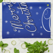 Linge De Cuisine Noël bleu (Plié)