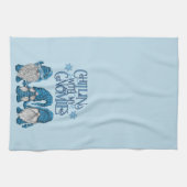 Linge De Cuisine Noël Bleu Hiver Trio Chillin Avec Mes Gnomes (Horizontal)