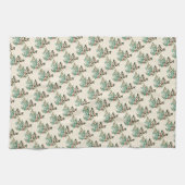 Linge De Cuisine Noël botanique vert classique (Horizontal)