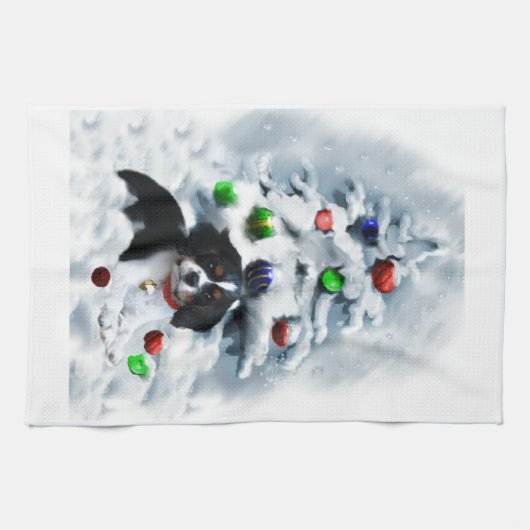 Linge De Cuisine Noël Cavalier King Charles Spaniel (Horizontal)