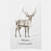 Linge De Cuisine Noël Cerf rustique (Vertical)