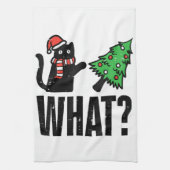 Linge De Cuisine Noël Chat Tipping Xmas Tree Drôle (Vertical)