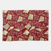 Linge De Cuisine Noël Chic Red Gold Diamonds (Horizontal)
