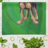 Linge De Cuisine Noël Chihuahua sur vert (Plié)