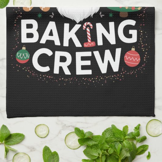 Linge De Cuisine Noël Cookie Baking Crew Famille Noël (Plié)