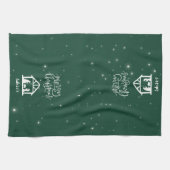 Linge De Cuisine Noël Crèche Joyeux Noël Vert (Horizontal)