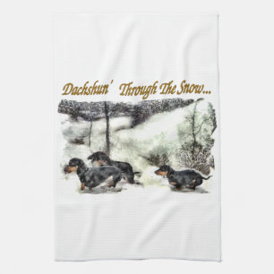 Linge De Cuisine Noël Dachshund