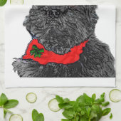 Linge De Cuisine Noël d'Affenpinscher (Plié)