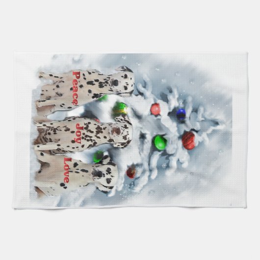 Linge De Cuisine Noël dalmate (Horizontal)
