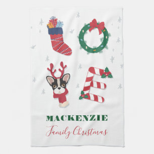 Linge De Cuisine Noël d'amour personnalisé pour la famille