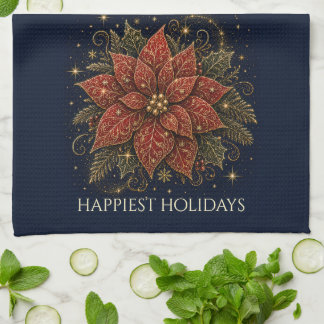 Linge De Cuisine Noël dans les Étoiles | Poinsettia