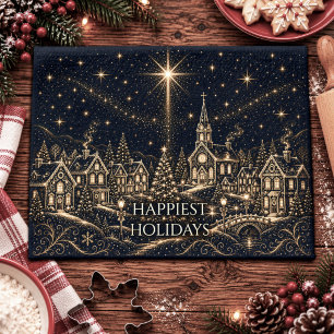 Linge De Cuisine Noël dans les Étoiles Village de Noël