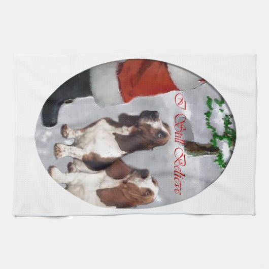 Linge De Cuisine Noël de Basset Hound (Horizontal)