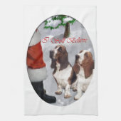 Linge De Cuisine Noël de Basset Hound (Vertical)